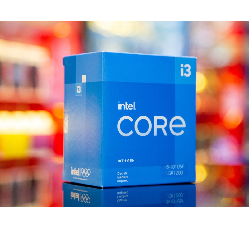 CPU Intel Core i3 10105F (Intel LGA1200 - 4 Core - 8 Thread - Base 3.7Ghz - Turbo 4.4Ghz - Cache 6MB - No iGPU)