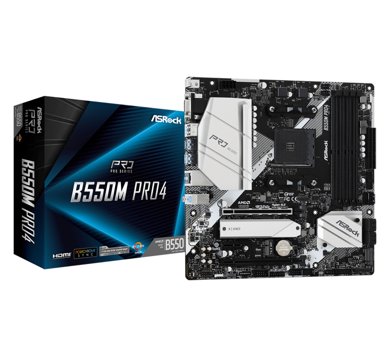 Bo mạch chủ Asrock B550m Pro4 DDR4