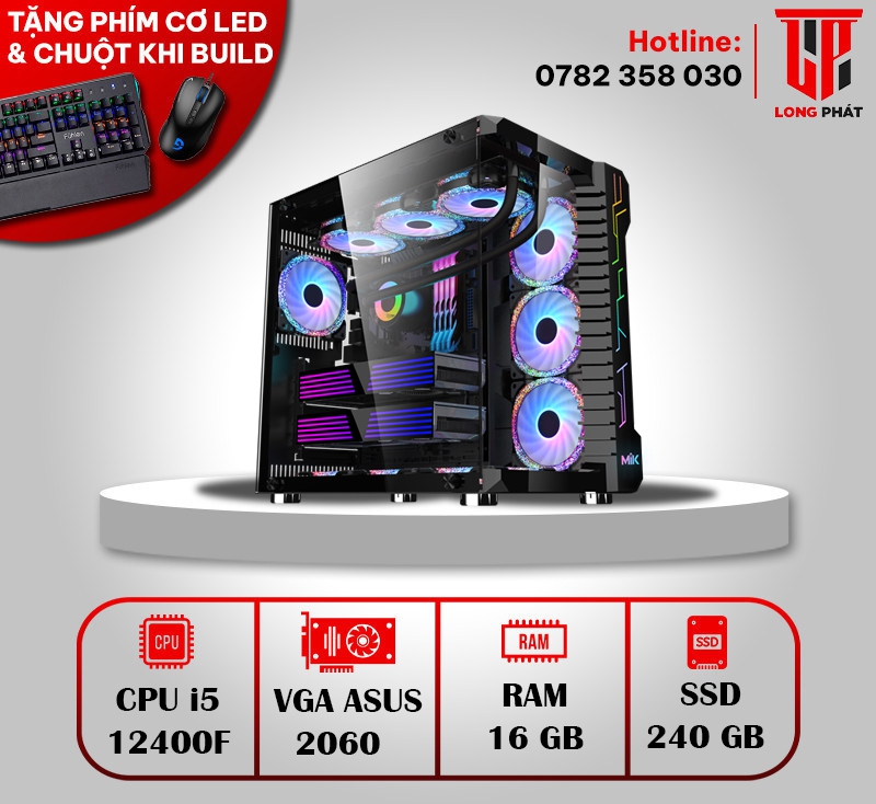BỘ PC GAMING MAIN B660M CORE I5 12400F RAM 16GB VGA ASUS 2060